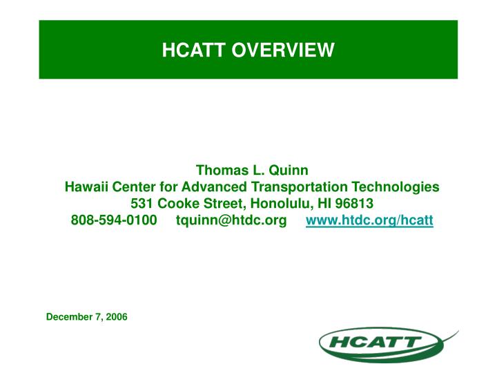 hcatt overview