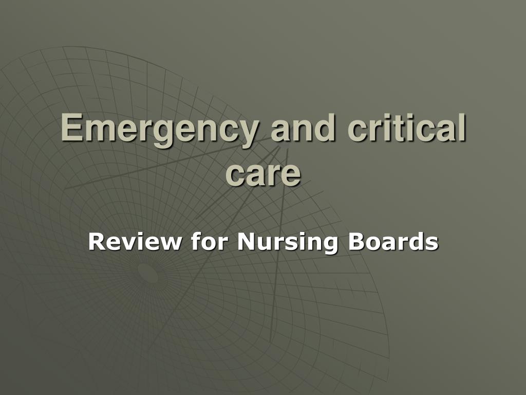 PPT - Emergency and critical care PowerPoint Presentation, free ...