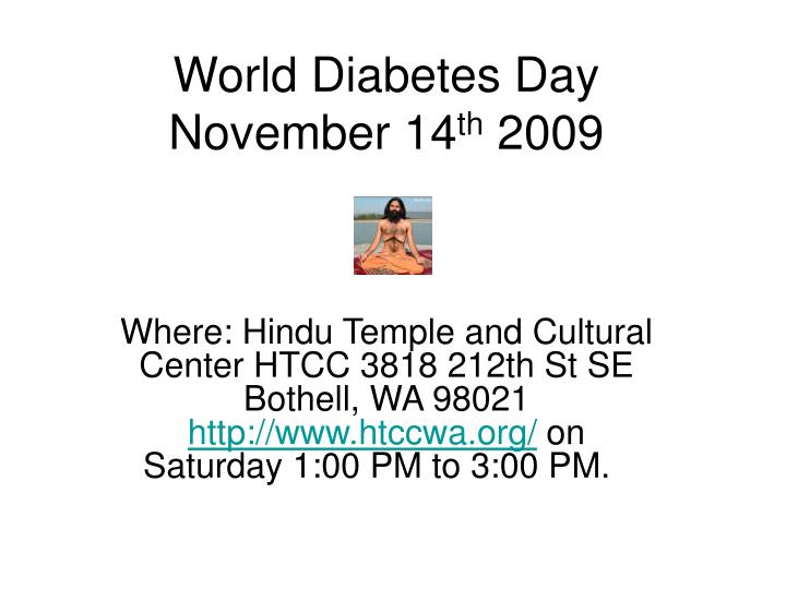 world diabetes day november 14 th 2009