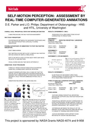 SELF-MOTION PERCEPTION: ASSESSMENT BY REAL-TIME COMPUTER-GENERATED ANIMATIONS