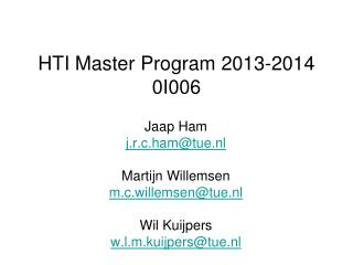 HTI Master Program 2013-2014 0I006