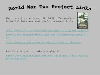 World War Two Project Links