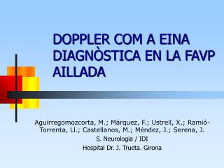 doppler com a eina diagn stica en la favp aillada