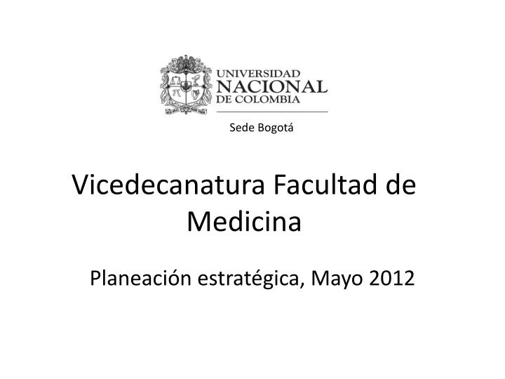 vicedecanatura facultad de medicina