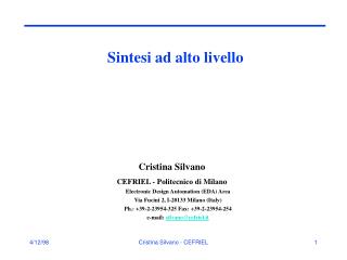 sintesi ad alto livello