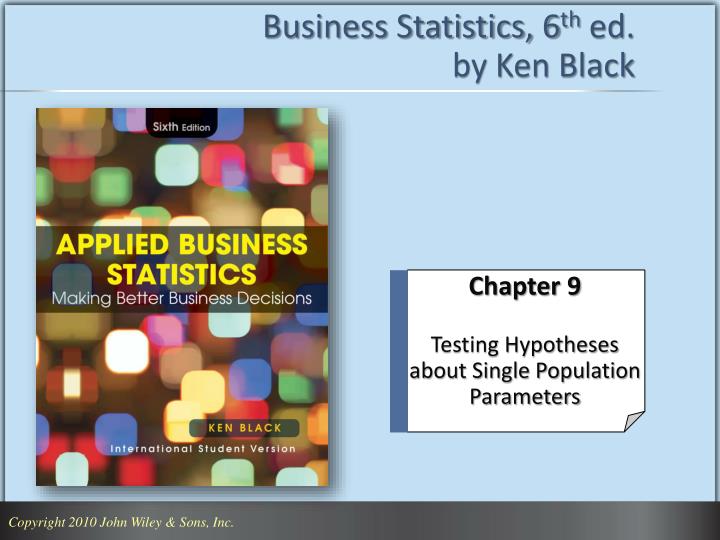 business statistics 6 th ed by ken black