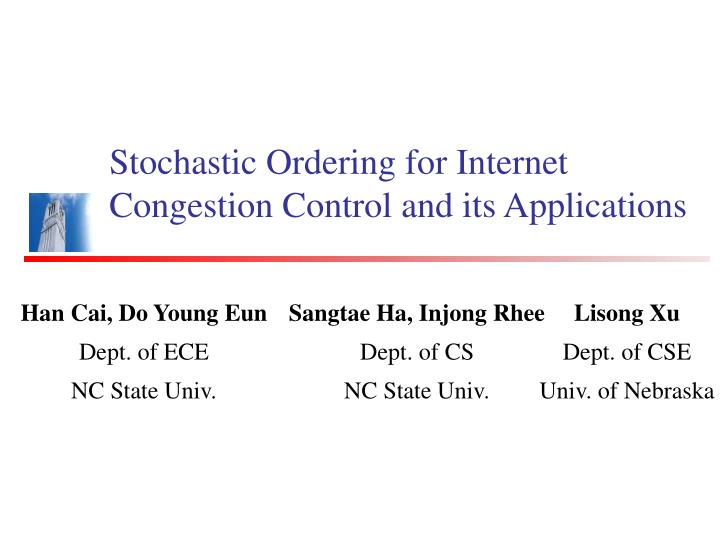 stochastic ordering for internet congestion control and its applications