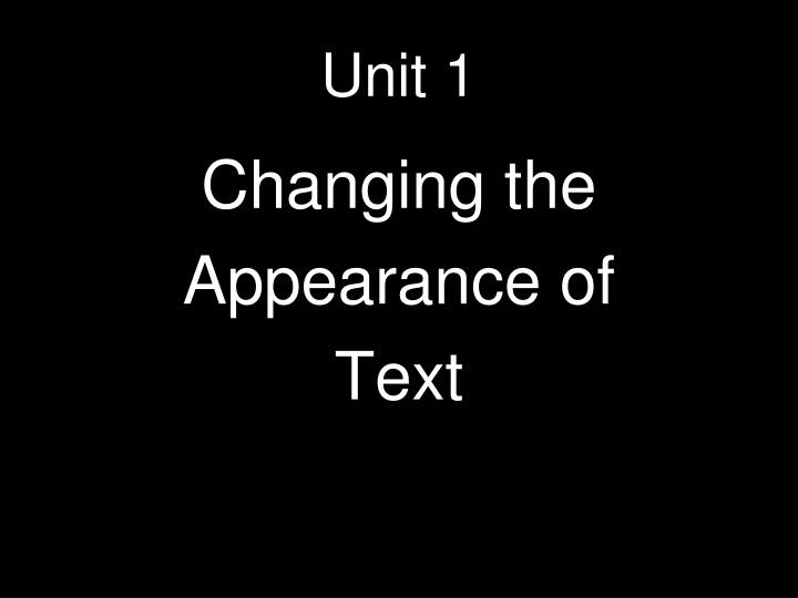 unit 1