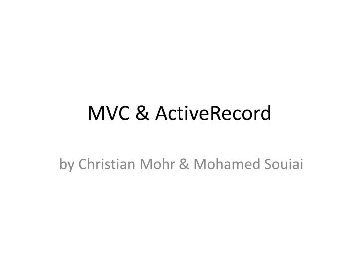 mvc activerecord