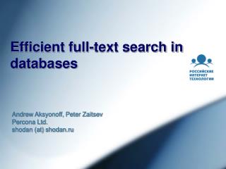 Efficient full-text search in databases