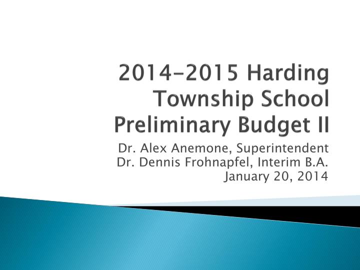 2014 2015 harding township school preliminary budget ii