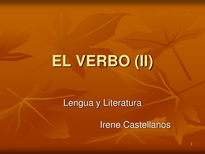 el verbo ii