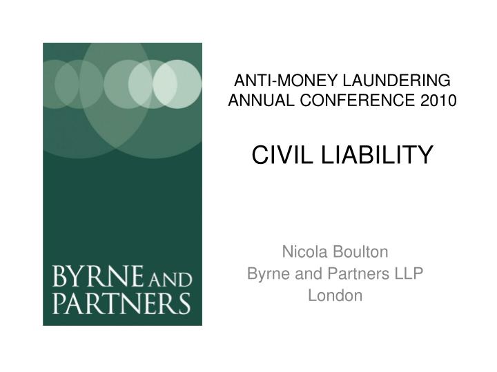 anti money laundering annual conference 2010 civil liability