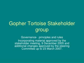 Gopher Tortoise Stakeholder group
