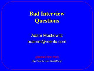 Bad Interview Questions