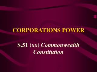 CORPORATIONS POWER