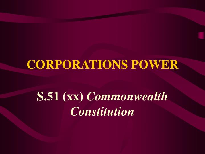 corporations power