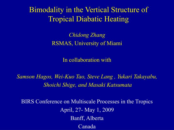 bimodality in the vertical structure of tropical diabatic heating