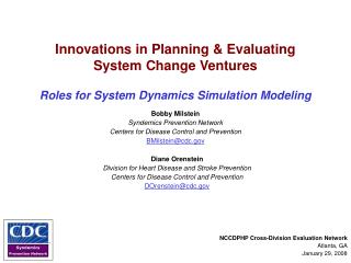 Innovations in Planning &amp; Evaluating System Change Ventures