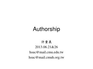 Authorship