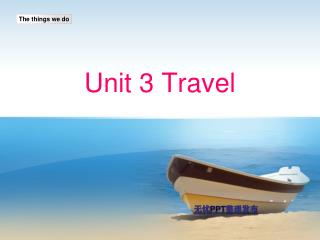 Unit 3 Travel