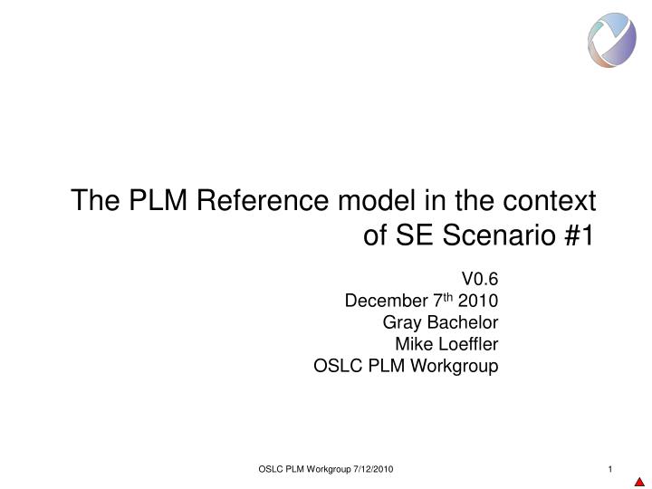 the plm reference model in the context of se scenario 1