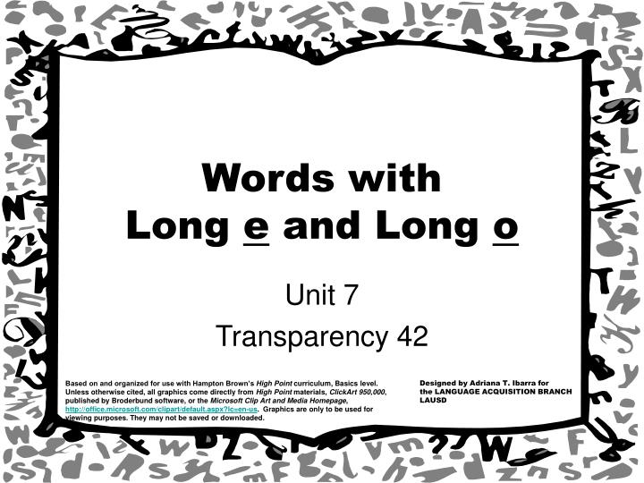 words with long e and long o