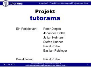 projekt tutorama