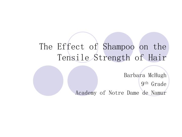 the effect of shampoo on the tensile strength of hair