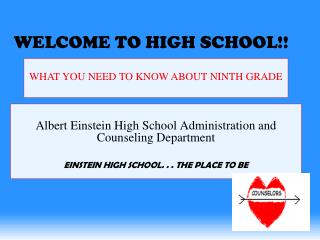 Albert Einstein High School Administration and Counseling Department