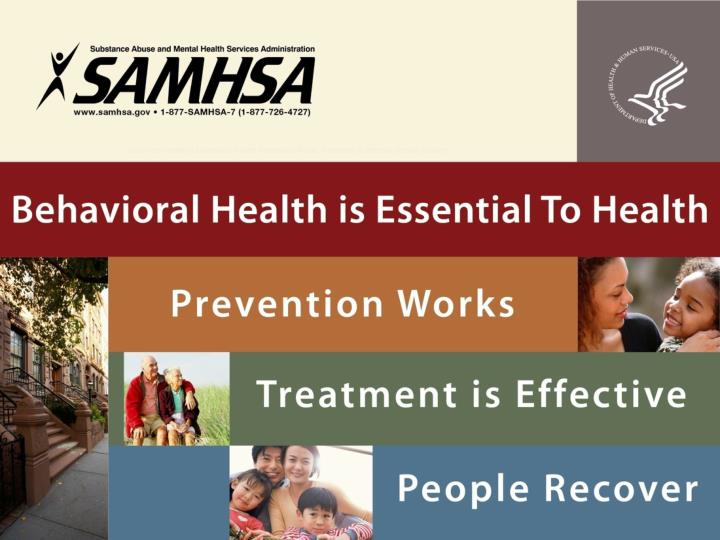 behavioral health is essential to health prevention works treatment is effective people recover