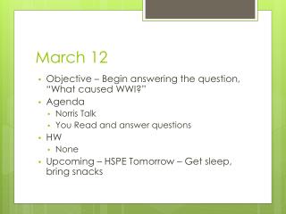 march 12