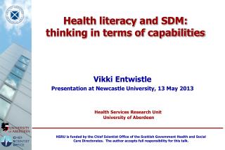 Health literacy and SDM: thinking in terms of capabilities