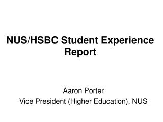 NUS/HSBC Student Experience Report