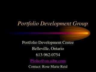 Portfolio Development Group