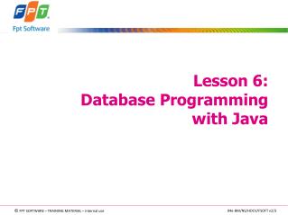 Lesson 6: Database Programming with Java