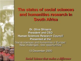 The status of social sciences and humanities research in South Africa