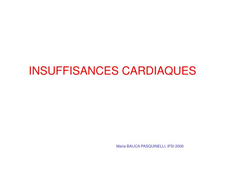 insuffisances cardiaques