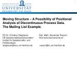 Analyzing Positional Changes in Social Network Dynamics through Discontinuous Process Data - slide 1