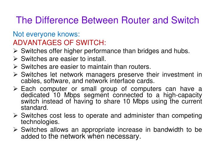 the difference between router and switch