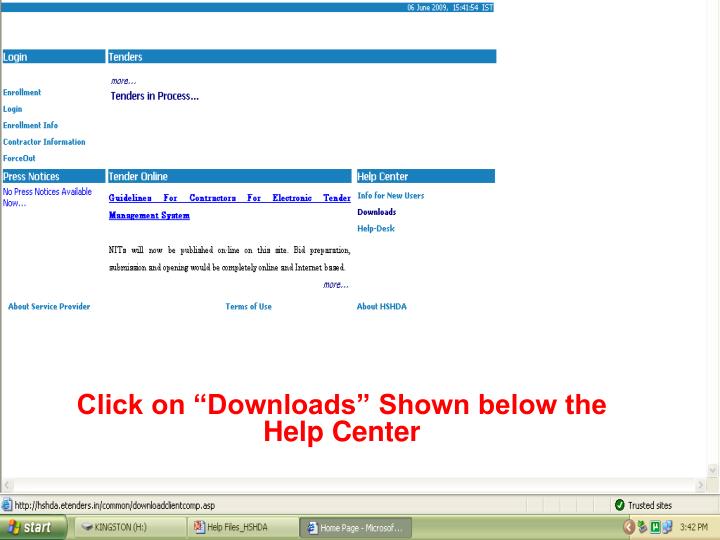 click on downloads shown below the help center