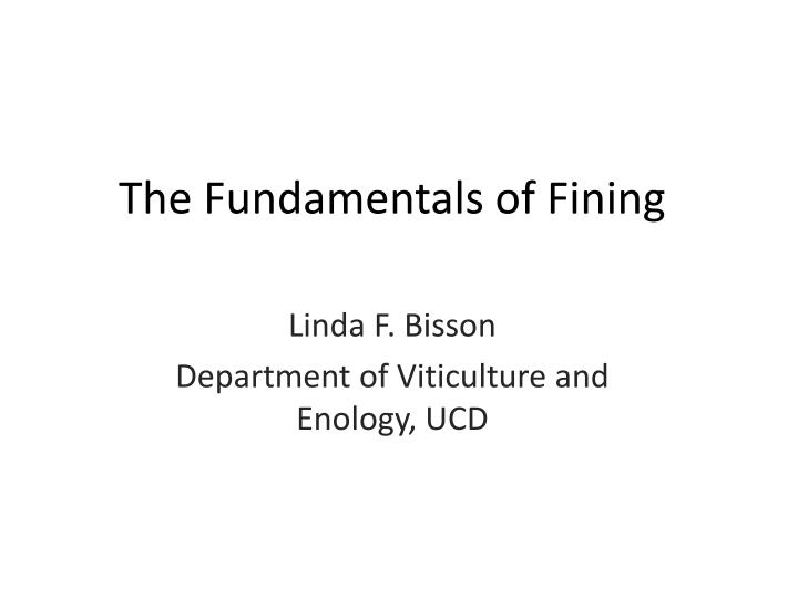 the fundamentals of fining