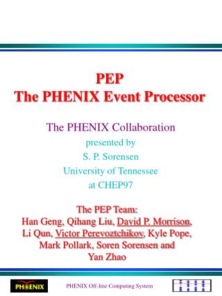 PEP The PHENIX Event Processor