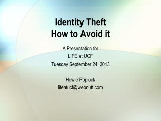 Identity Theft How to Avoid it