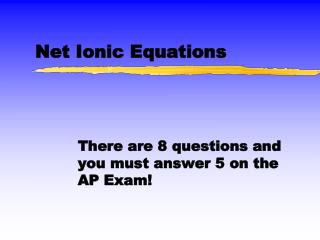 Net Ionic Equations