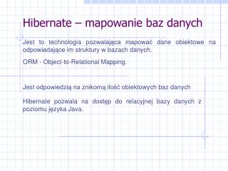 hibernate mapowanie baz danych