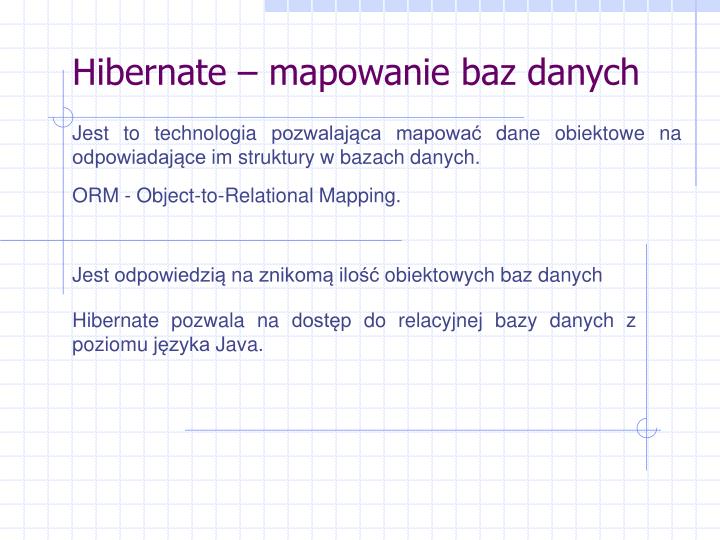 hibernate mapowanie baz danych