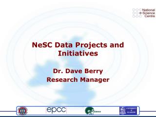NeSC Data Projects and Initiatives