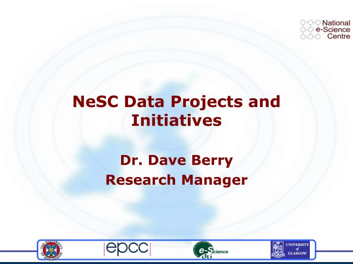 nesc data projects and initiatives