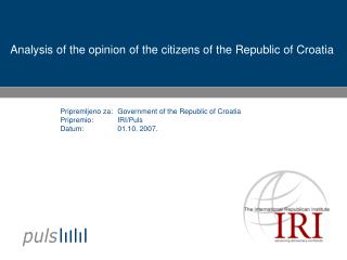 Analysis of the opinion of the citizens of the Republic of Croatia